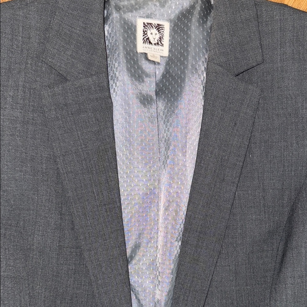 Anne Klein Gray Blazer Tailored Suit Jacket - Picture 3 of 4